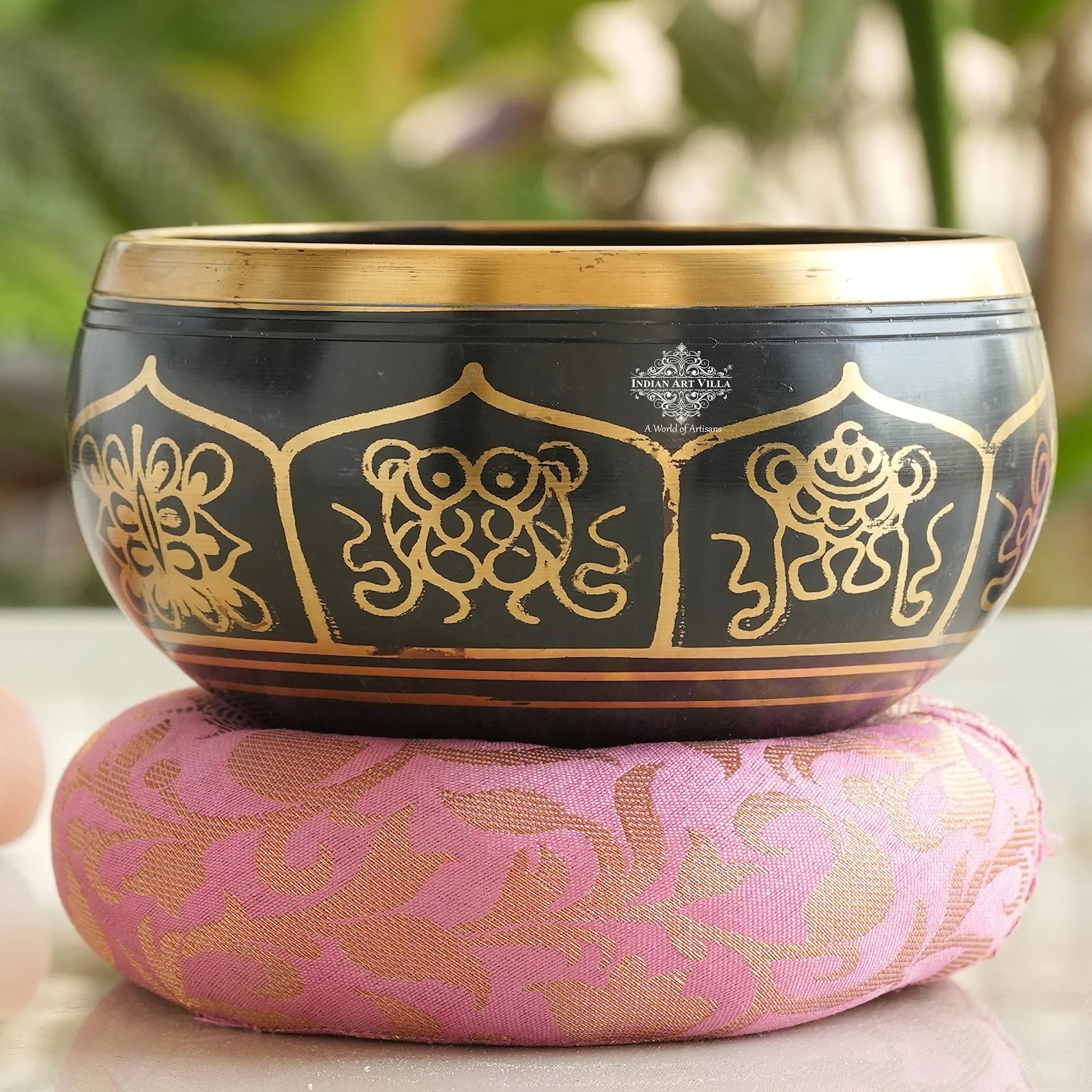 Brass Tibetan Singing Bowl Set | Meditation Sound Bowl for Yoga, Mindfulness & Spiritual Healing